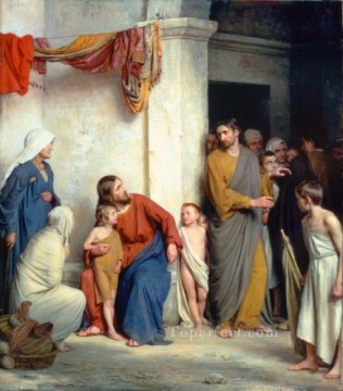  Heinrich Arte - Cristo con niños Carl Heinrich Bloch